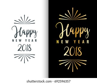 Happy New Year 2018 Lettering Design