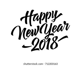 Happy New Year 2018 lettering