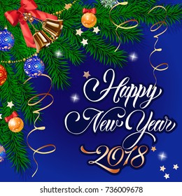 Happy New Year 2018 lettering