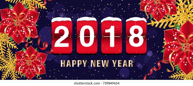 Happy New Year 2018 Lettering, Scoreboard