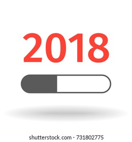 Happy New Year 2018 loading. Abstract design. Creative design templates.  Vector illustration
