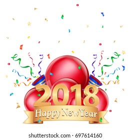 Happy New year 2018 logo design.vector illustration