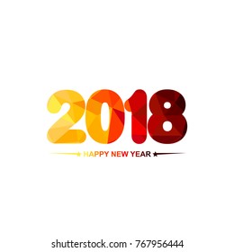 Happy New Year 2018 Modern text design vector illustration