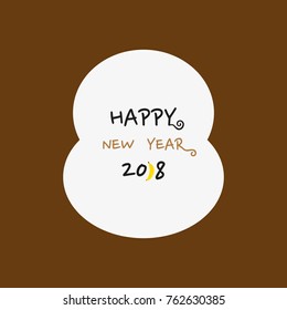 Happy new year 2018, monkey themes brown background 