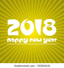 happy new year 2018 on sunny stripped background eps10
