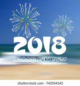 Beach Happy New Year 2018 Stock Vectors Images Vector Art Shutterstock