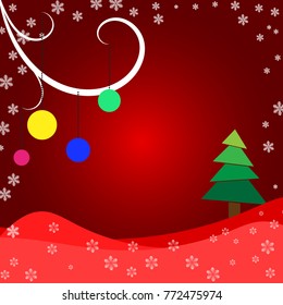 Happy New Year 2018 on winter background with snow and snowflakes.