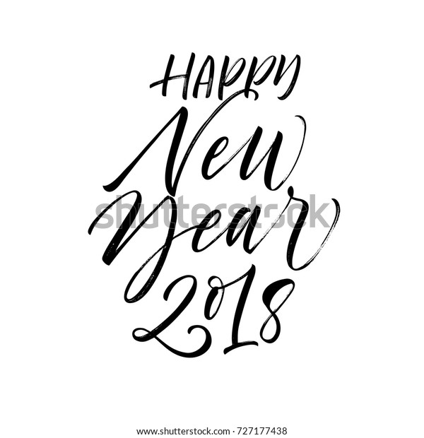 Happy New Year 2018 Phrase Greeting のベクター画像素材