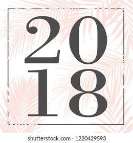 Happy new year 2018 pink Text Design Vector illustration