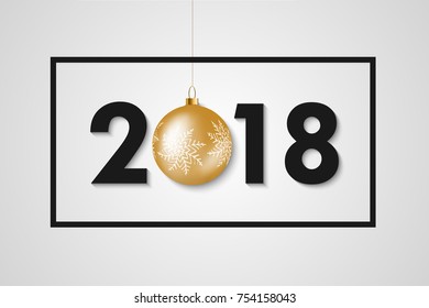 Happy New Year 2018. Premium background for holiday greeting card. 