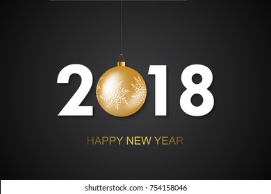 Happy New Year 2018. Premium background for holiday greeting card. 