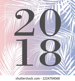 Happy new year 2018 purple Text Design Vector illustration