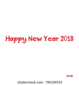 Happy New Year 2018. Rubber Stamp