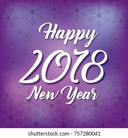 happy new year 2018 season decoration snowflake purple background