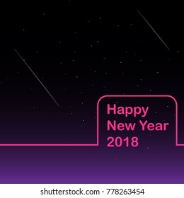 happy new year 2018 starry night background