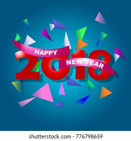 Happy new year 2018 template vector illustration