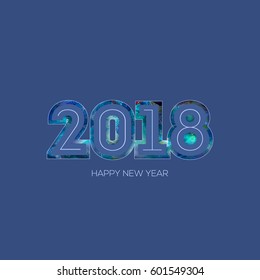 Happy new year 2018 Text Design vector.