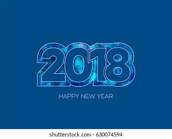 Happy new year 2018 Text Design vector.