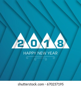 Happy new year 2018 Text Design vector.