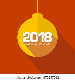 Happy new year 2018 Text Design vector.