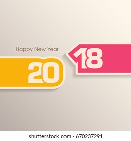 Happy new year 2018 Text Design vector.