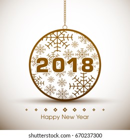 Happy new year 2018 Text Design vector.