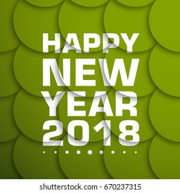 Happy new year 2018 Text Design vector.