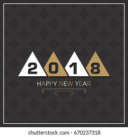 Happy new year 2018 Text Design vector.
