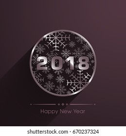 Happy new year 2018 Text Design vector.