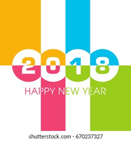 Happy new year 2018 Text Design vector.