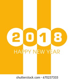 Happy new year 2018 Text Design vector.