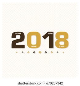 Happy new year 2018 Text Design vector.