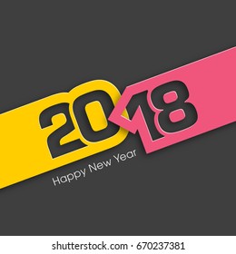 Happy new year 2018 Text Design vector.