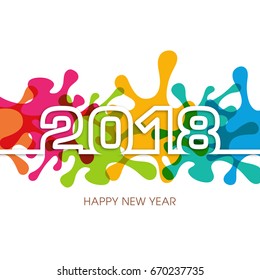 Happy new year 2018 Text Design vector.