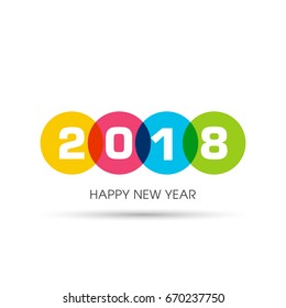 Happy new year 2018 Text Design vector.