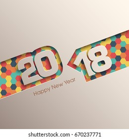 Feliz año nuevo 2018, vector de diseño de texto.