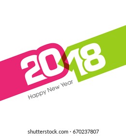 Happy new year 2018 Text Design vector.