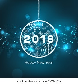 Happy new year 2018 Text Design vector.