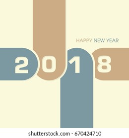 Happy new year 2018 Text Design vector.