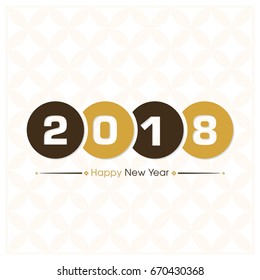 Happy new year 2018 Text Design vector.