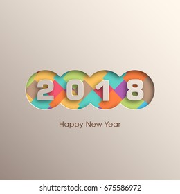 Happy new year 2018 Text Design vector.