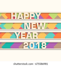 Happy new year 2018 Text Design vector.