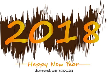 Happy New Year 2018, Text Design Vector illustration 1