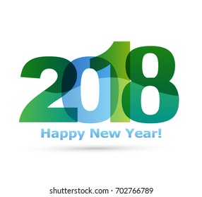 Happy new year 2018 Text Design vector