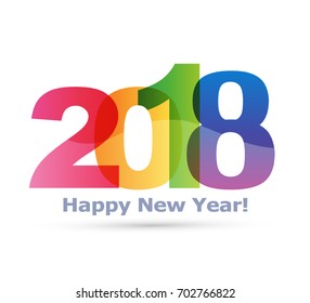 Happy new year 2018 Text Design vector