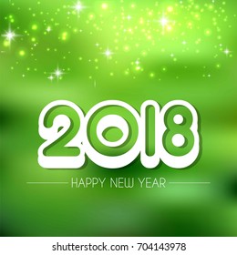 Happy new year 2018  Text Design Vector illustration
