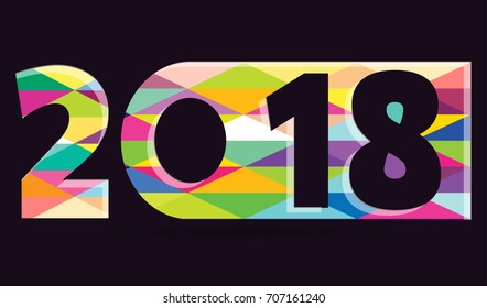 Happy new year 2018 Text Design vector