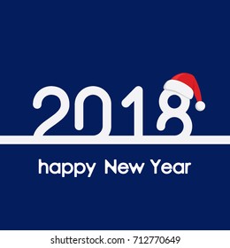 Happy new year 2018, text, lettering design, banner, postcard, invitations, print, poster, web, presentation, vector illustration eps10.