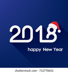 Happy new year 2018, text, lettering design, banner, postcard, invitations, print, poster, web, presentation, vector illustration eps10.