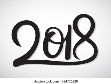 Happy new year 2018 Text Design Vector illustration